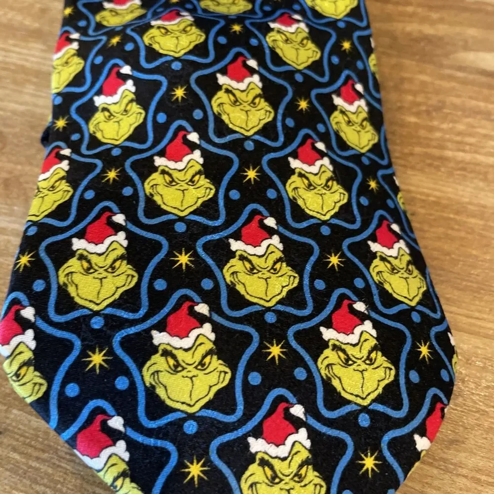 Dr Seuss The Grinch Who Stole Christmas 100% Silk Necktie